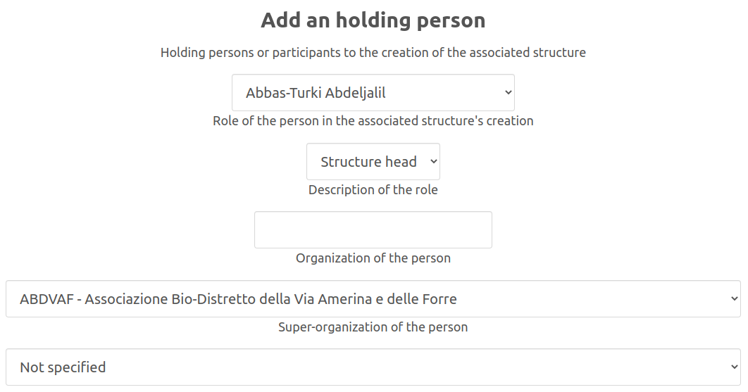 Adding holding person