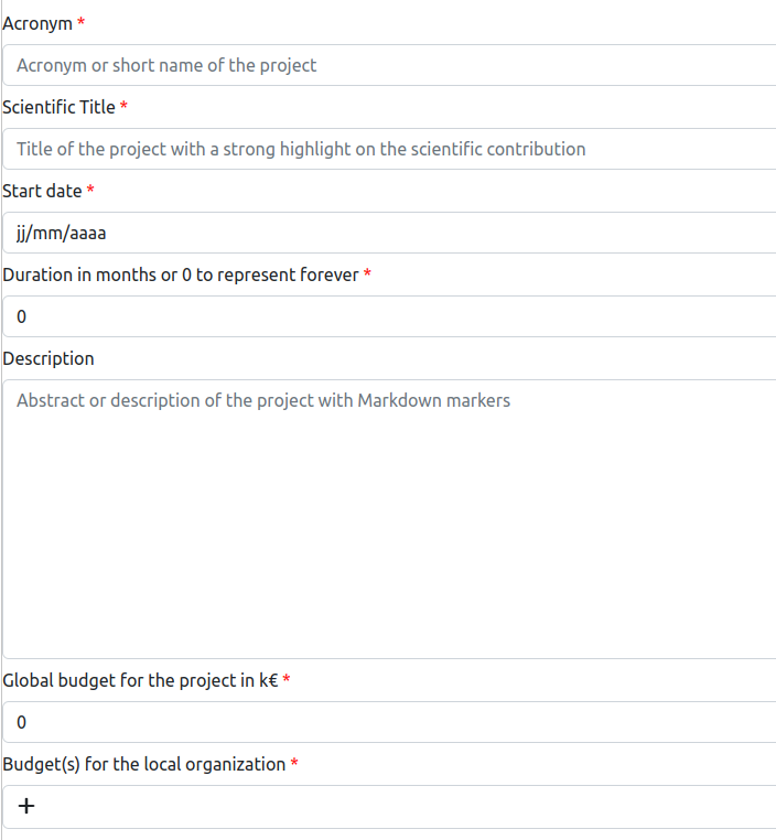 Project editor