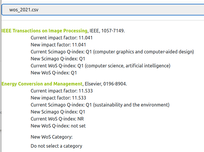 Select missed scientific cateogires